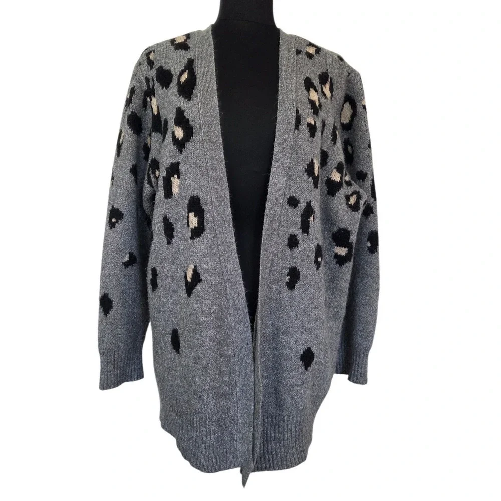 Maurice's Animal Leopard Print Sweater Open Front Cardigan Plus Size 2X‎ - XXL